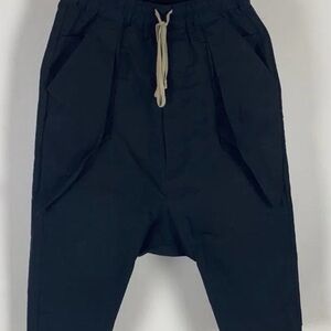 Rick Owens Black Cargo Drawstring Shorts